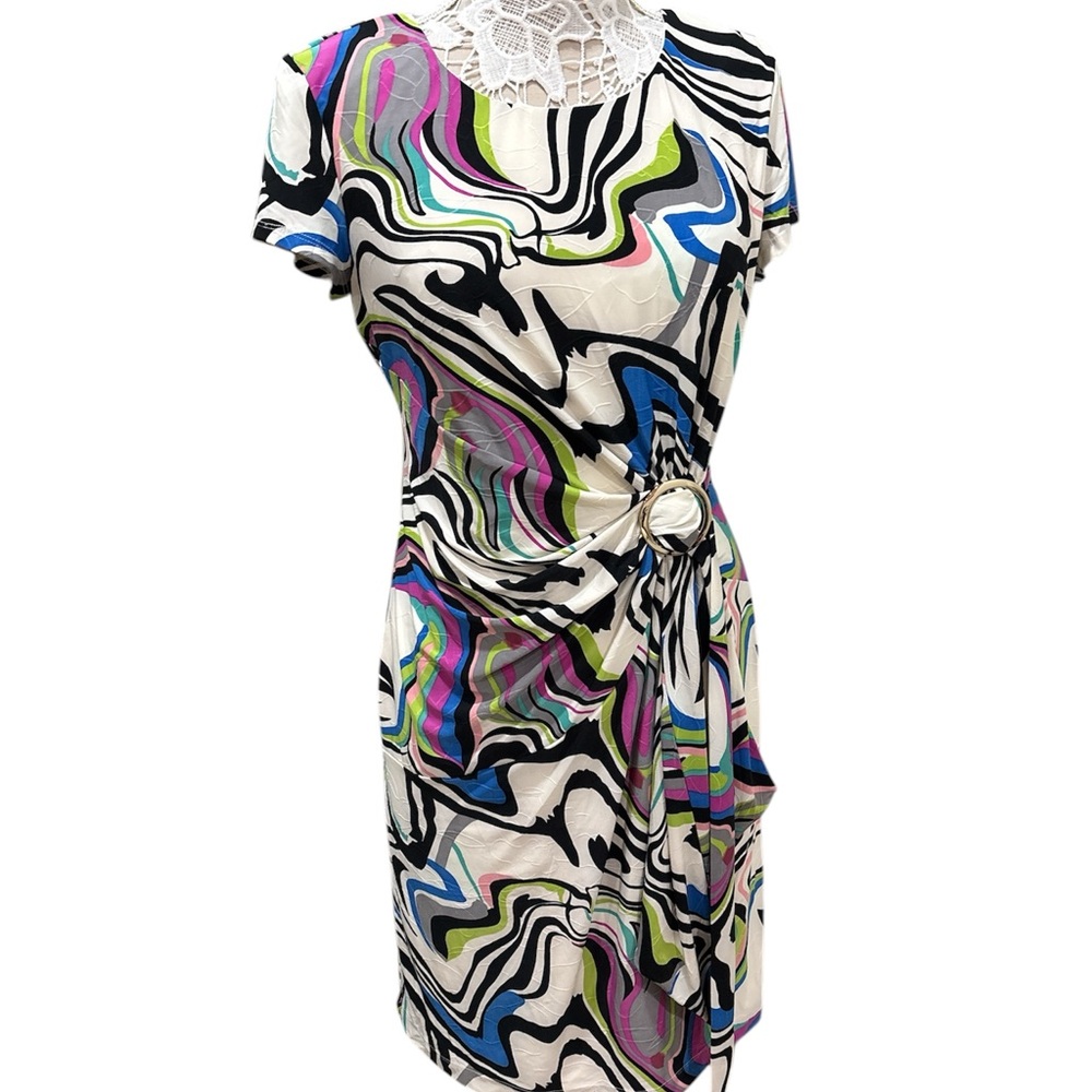 Cathaya Multicolor Abstract Print Dress sz 10